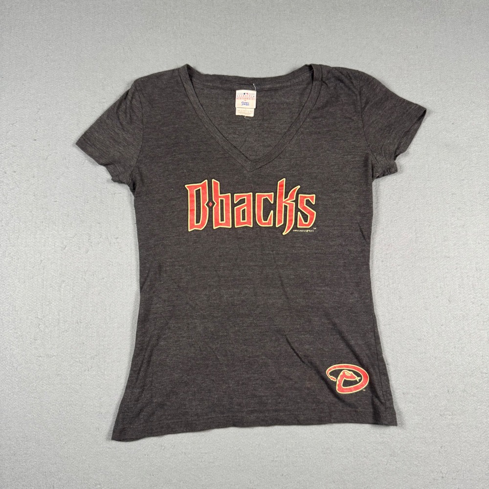 Arizona Diamondbacks Shirt Womens Large Gray V-Neck D-Backs MLB Baseball T-Shirt